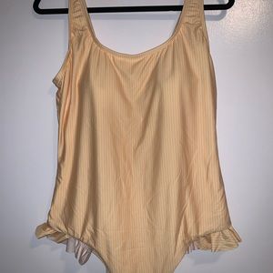 Striped one piece bathing suit